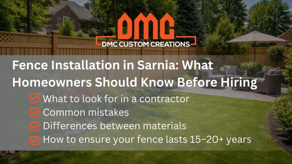 Fence Installation in Sarnia: What Homeowners Should Know Before Hiring